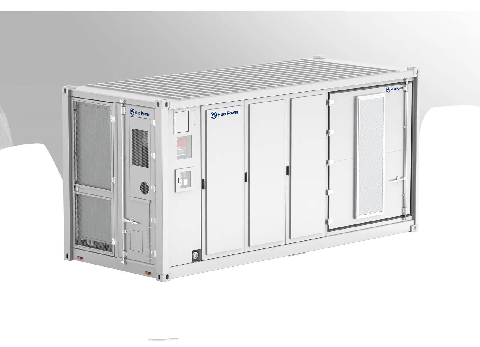 An iHuapower Hua Power 20-ft containerized battery energy storage system