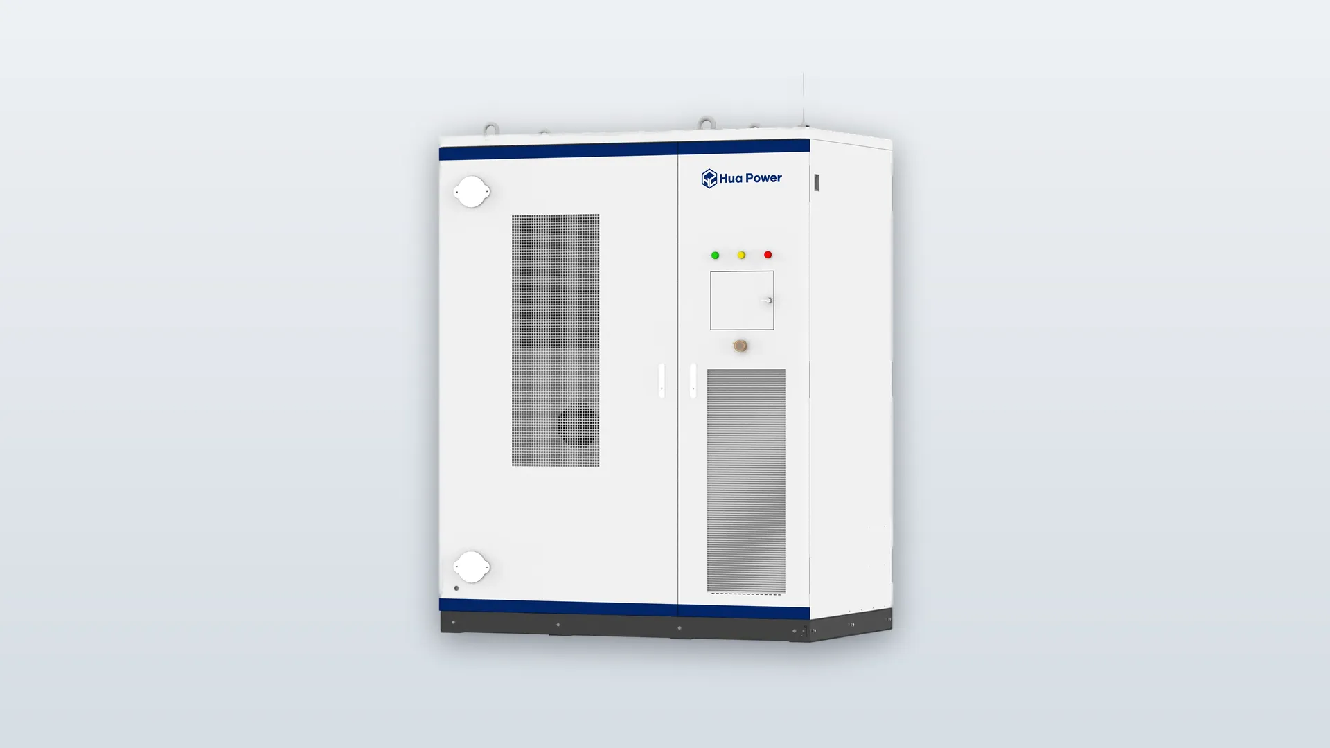 A 105 kW / 241 kWh AC-coupled energy storage cabinet for retrofit projects, shown against a cool grey background