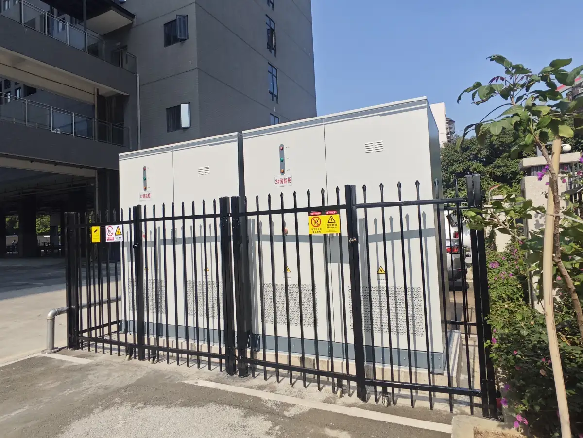 Hua Power C&I battery energy storage cabinets on site, ready to respond to a utility demand response signal